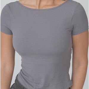 Black Ribbed Women's Top